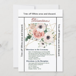 Carte d'itinéraire 3.5x6 Rose de jardin géométriqu