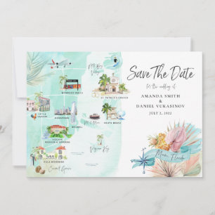 Carte d'itinéraire de mariage de destination Miami