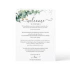 Carte d'itinéraire de mariage de week-end à feuill