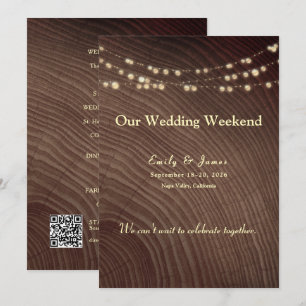 Carte d'itinéraire de week-end de mariage rustique