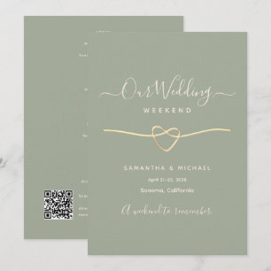 Carte d'itinéraire de weekend de mariage Vert Saug