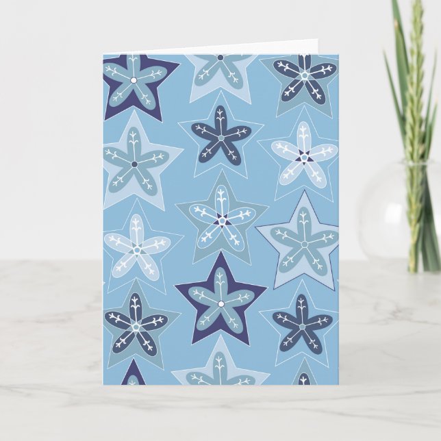 Carte Ditsy Snowflake pattern backgrounds textures (Devant)