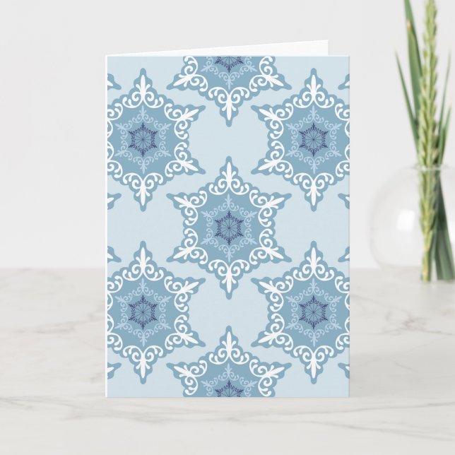 Carte Ditsy Snowflake pattern backgrounds textures (Devant)