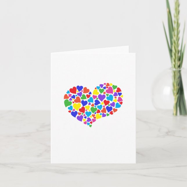 Carte Diversité Coeurs Rainbow Coeur Amour Paix Famille (Devant)