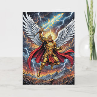 Carte Divine Angel Warrior Gold Armor Lightning Sword