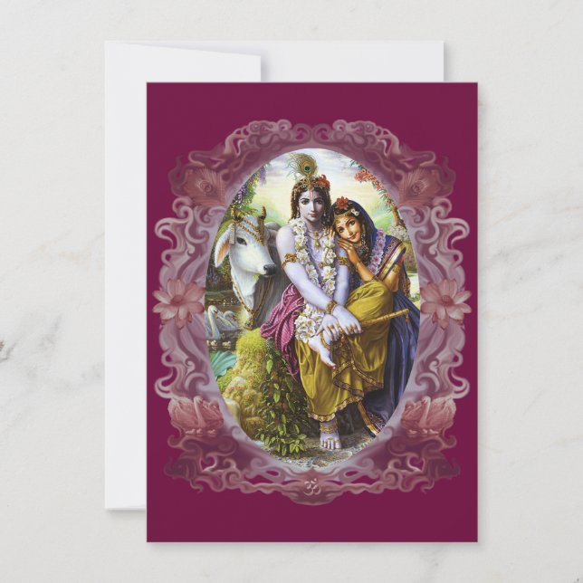 Carte Divine Couple Radha Krishna (Devant)