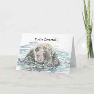 Carte Divorce Félicitations Humour mignon Otter excité