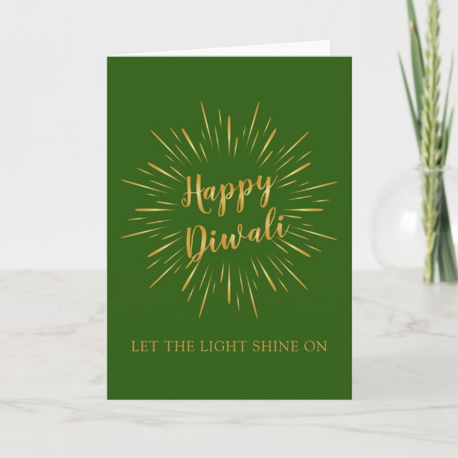 Carte Diwali en Gold Light Burst - Couleur personn (Devant)