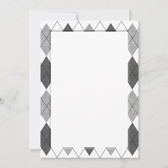 Carte do-it-yourself Motif Jacquard Noir Et Blanc (Devant)