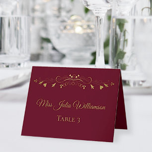 Carte do-it-yourself Panier Burgundy & Gold Mariag