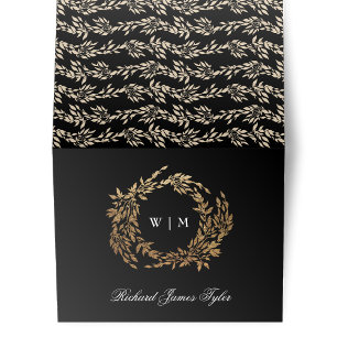 Carte do-it-yourself pliée Premium Black Gold Cres