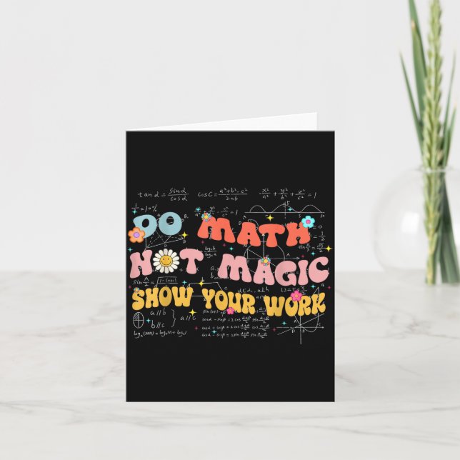 Carte Do Math Not Magic Retro Math Teacher Gift Funny Qu (Devant)