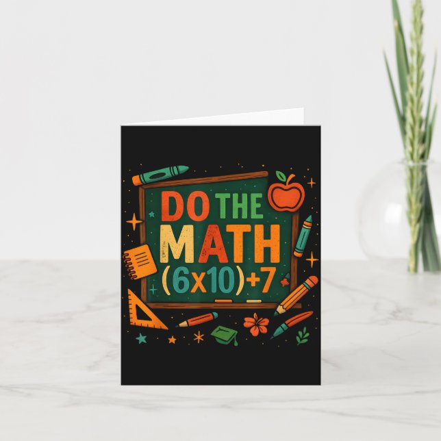 Carte Do The Math 67 Funny Equation Chalkboard School Ar (Devant)