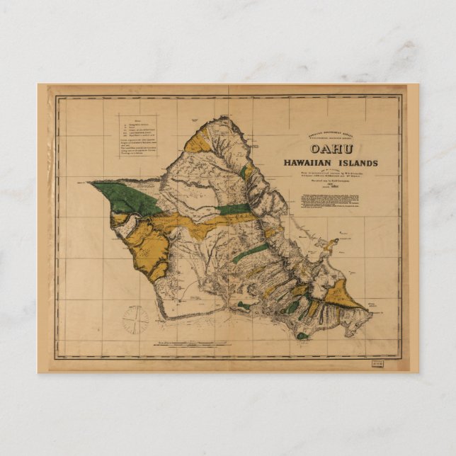 Carte d'Oahu, Hawaiian Island (1881) (Devant)