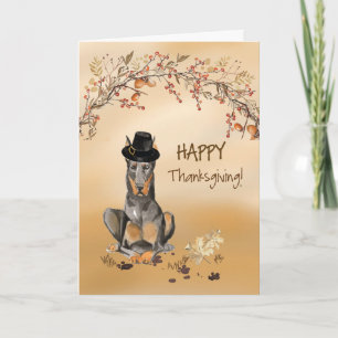Carte Doberman Funny Pèlerin Casquette Thanksgiving
