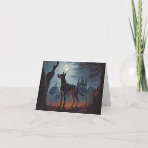 Carte Doberman Halloween effraie