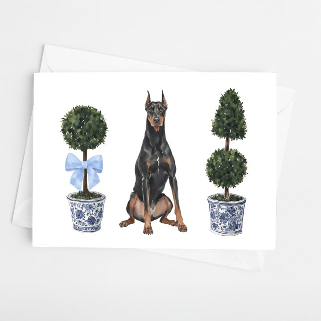 Carte Doberman Pinscher Chien Chien Chiot Topiot Aquarel (Créateur téléchargé)