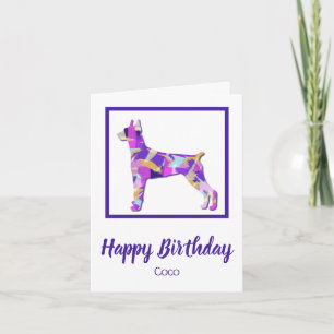 Carte Doberman Pinscher Chien Silhouette PPY&B Anniversa