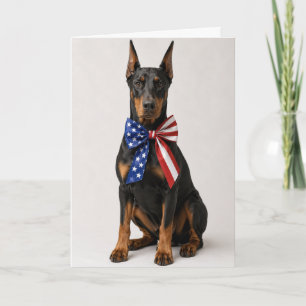 Carte Doberman Pinscher patriotique