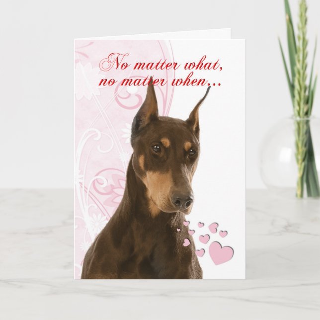 Carte Doberman Valentine's Day (Devant)