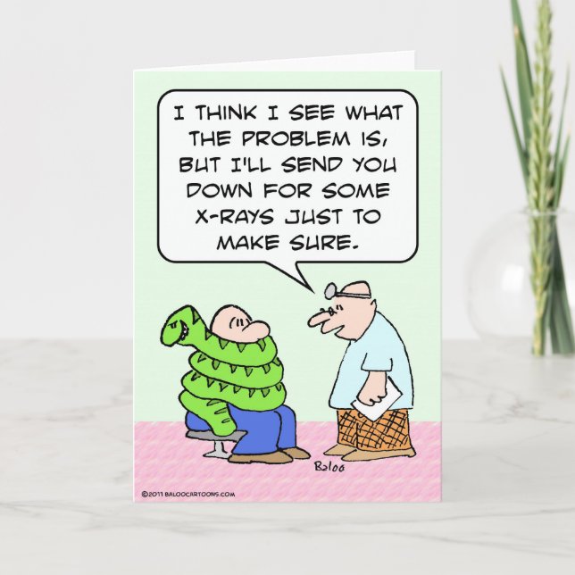 Carte Docteur x-rays gars enveloppé dans le serpent (Devant)