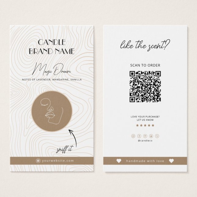 Carte d'odeur de bougie, Échantillons de bougie In (Devant & derrière)