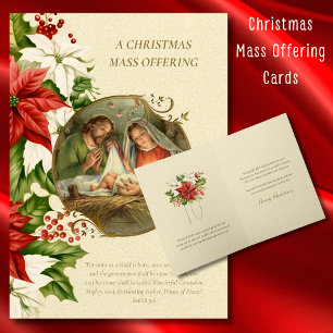 Carte d'offrande de messe de Noël catholique