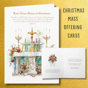 Carte d'offrande de messe de Noël catholique