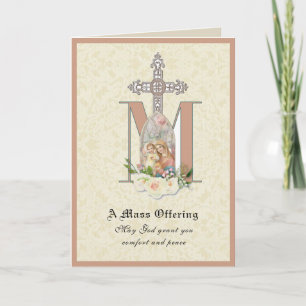 Carte d'offrande de messe de sympathie catholique