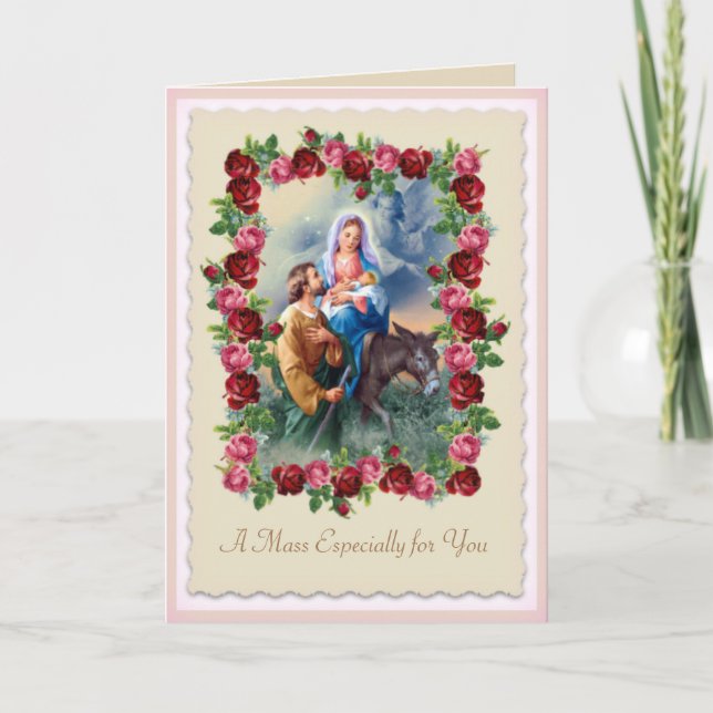 Carte d'offre de masse catholique de Noël (Devant)