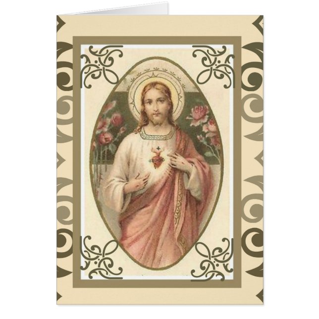 Carte d'offre de messe catholique du Sacré-Coeur (Devant)