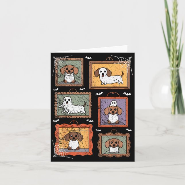 Carte Dog In Ghost Costume Funny Halloween Puppy Lover  (Devant)