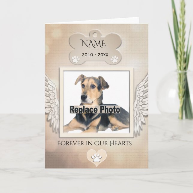 Carte Dog memorial with Rainbow Bridge Poem (Devant)