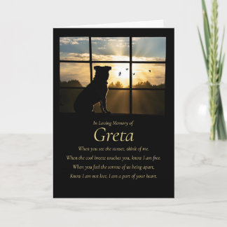 Carte Dog Sympathy Loss of Dog with Pug Type Silhouetted