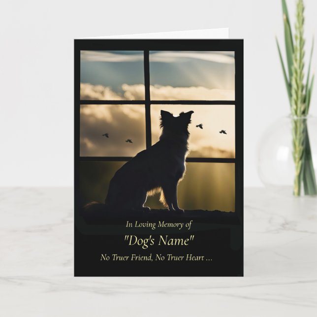 Carte Dog Sympathy with Dog Sunset Birds in Window  (Devant)
