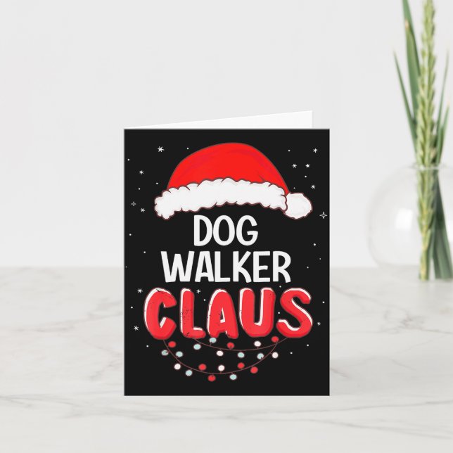 Carte Dog Walker Santa Claus Christmas Matching Costume  (Devant)