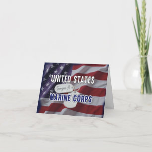 Carte Dogtag drapeau patriotique Marine Corps