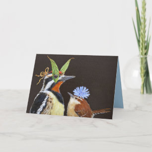 Carte d'oiseau drôle avec sapsuceur