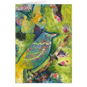 Carte d'oiseau et de papillon