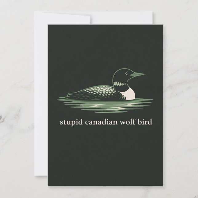 Carte d'oiseau loup canadien stupide (Devant)