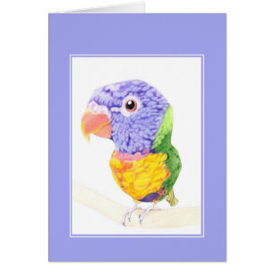 Carte d'oiseaux colorée