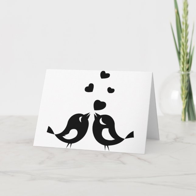 Carte d'oiseaux d'amour (Devant)