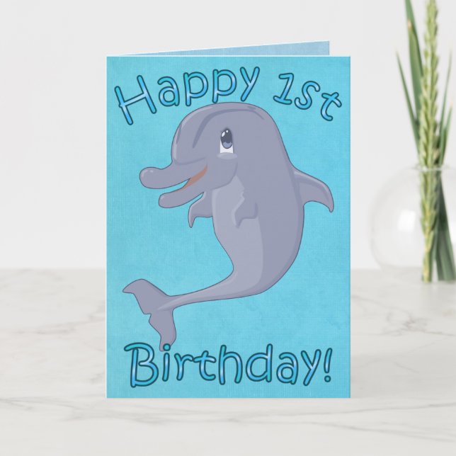 Carte Dolphin 1er Anniversaire (Devant)