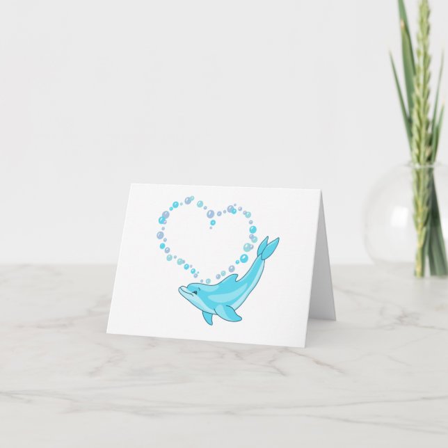 Carte Dolphin Heart Blank (Devant)