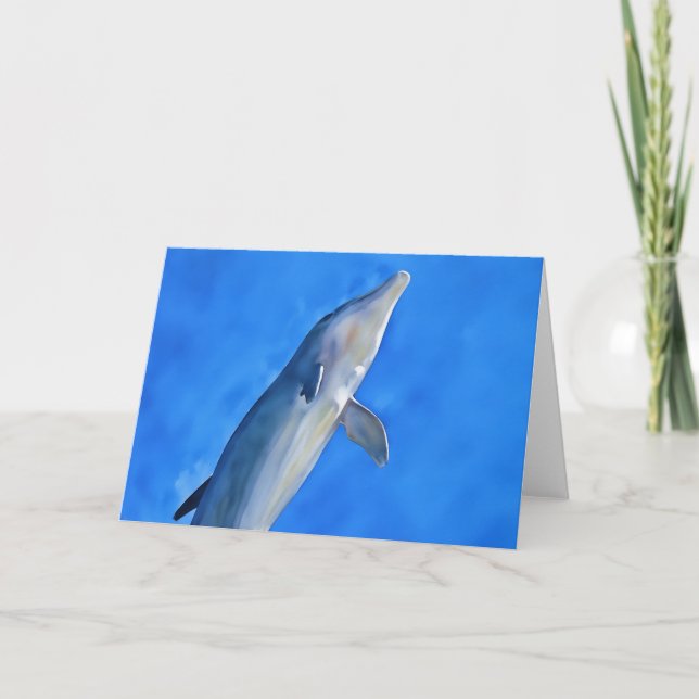 Carte Dolphin in the Air Art Note Card (Devant)
