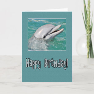 Carte Dolphin Joyeux anniversaire nager dans l'eau