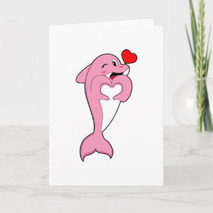 Carte Dolphin Love Heart