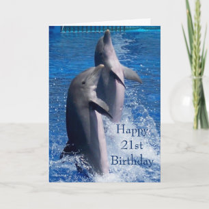 Carte Dolphins Personnalisé 21e anniversaire