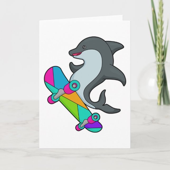Carte Dolpin comme patineur avec skateboard (Devant)