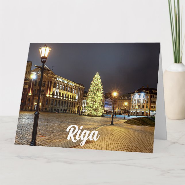 Carte Dôme Carré avec sapin de Noël à Riga (Devant)